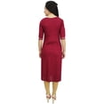 thumbnail image 5 of Bimba Women's Maroon Tunic Embroidery Designer Kurti Indian Festive Kurta-18, 5 of 7