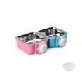 thumbnail image 1 of Cuenco para perros Crate Maylove-US extraíble de acero inoxidable azul+rosa, 1 of 9