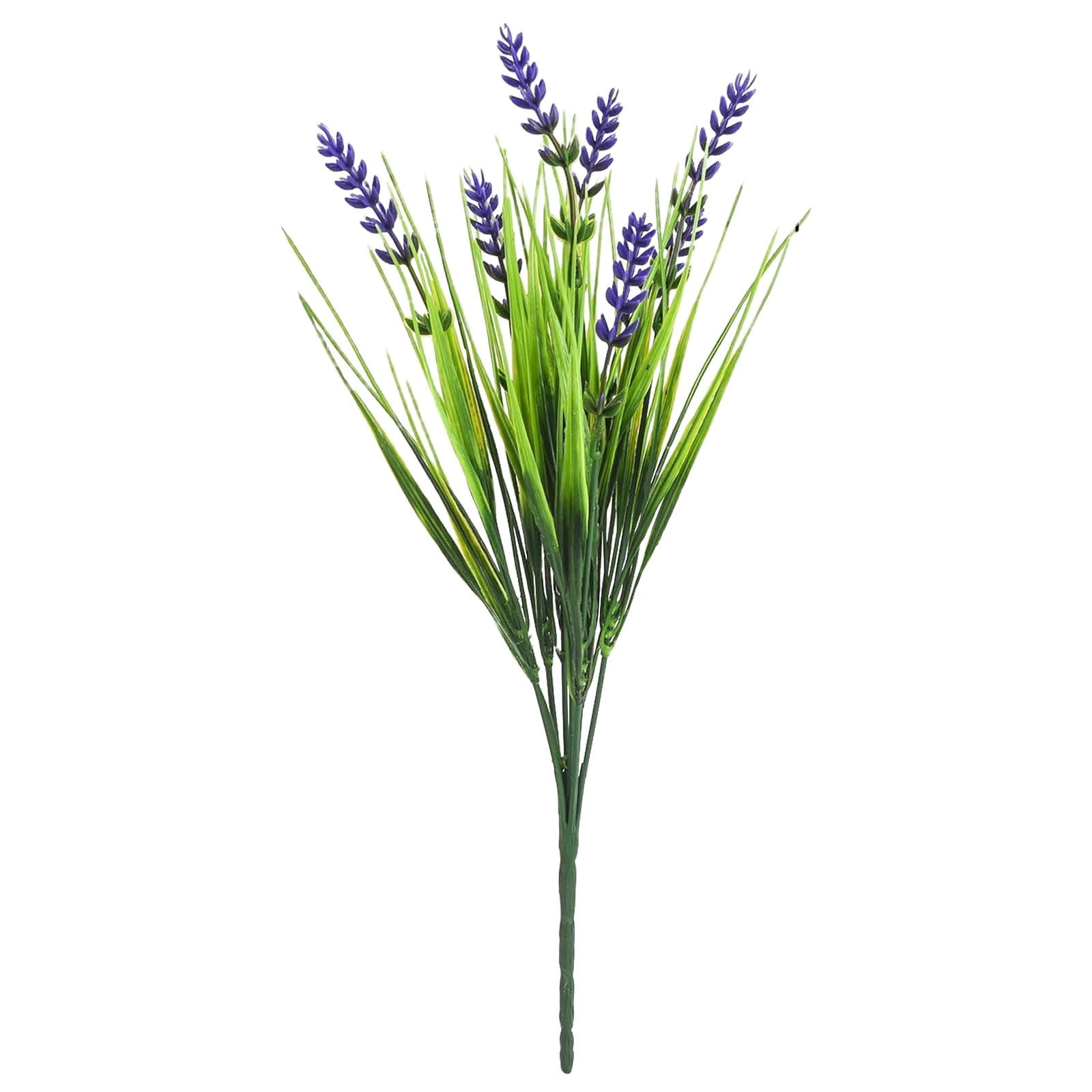 LYINGF Artificial Outdoor Flowers Lavender Greenery Plants with Monkey Grass, Resistant Faux Plants for Garden Porch Window Patio Hanging Planter Home Decor,Realistic UV Protected Artificial Shrubs