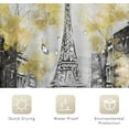 thumbnail image 4 of Paris Eiffel Tower Shower Curtain for Bathroom Decor 72Wx72H Inch Vintage French Landscape Yellow Scenery Romantic Oil Painting Women Couple Fabric Waterproof 12 Plastic Shower Hooks RY-PKKE, 4 of 5