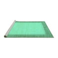 thumbnail image 2 of Ahgly Company Machine Washable Indoor Square Solid Turquoise Blue Modern Area Rugs, 4' Square, 2 of 4