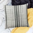 thumbnail image 2 of BANET  Decorative Farmhouse Throw Pillow Case, Cover Only, Cream/Off-White with Charcoal Stripes Square Pillow Cover, Textured Throw Cushion Covers White, 2 of 5
