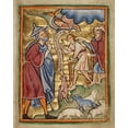thumbnail image 2 of Illuminator, Unknown 12th Century English 15x18 Black Ornate Wood Framed with Double Matting Museum Art Print Titled - The Angel Appearing to Joachim, 2 of 4