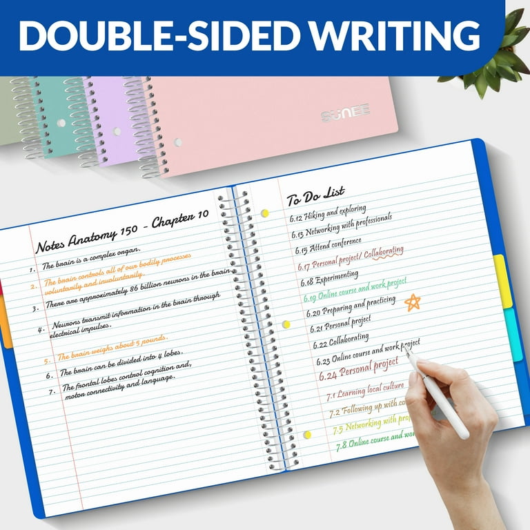 5-Subject Spiral Notebook, College Ruled, 400 Pages photo 4