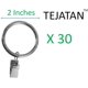thumbnail image 3 of - 2 Inch - Metal Curtain Rings with Clips and Eyelets (Also Known as Rings with Curtain Clips/Curtain Clip Rings/Drapery Rings/Curtain Rings with Clips) (Silver - Set of 30), 3 of 3