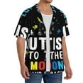 thumbnail image 2 of Kdxio Men's Hawaiian Shirt for Men Short Sleeve Shirt I Love With Autism To The Moon And Back Summer Casual Holiday Beach Button Down T-Shirts, 2 of 5