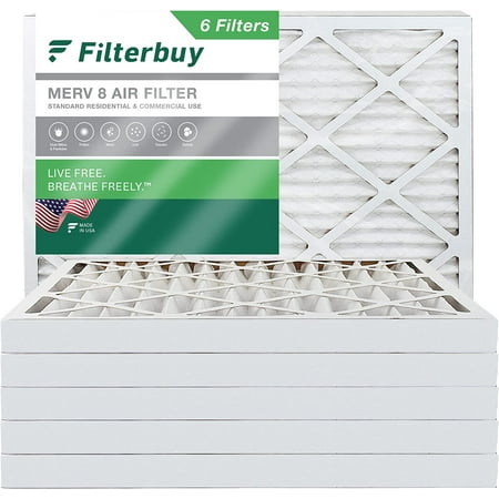 

Filterbuy 17x22x2 MERV 8 Pleated HVAC AC Furnace Air Filters (6-Pack)