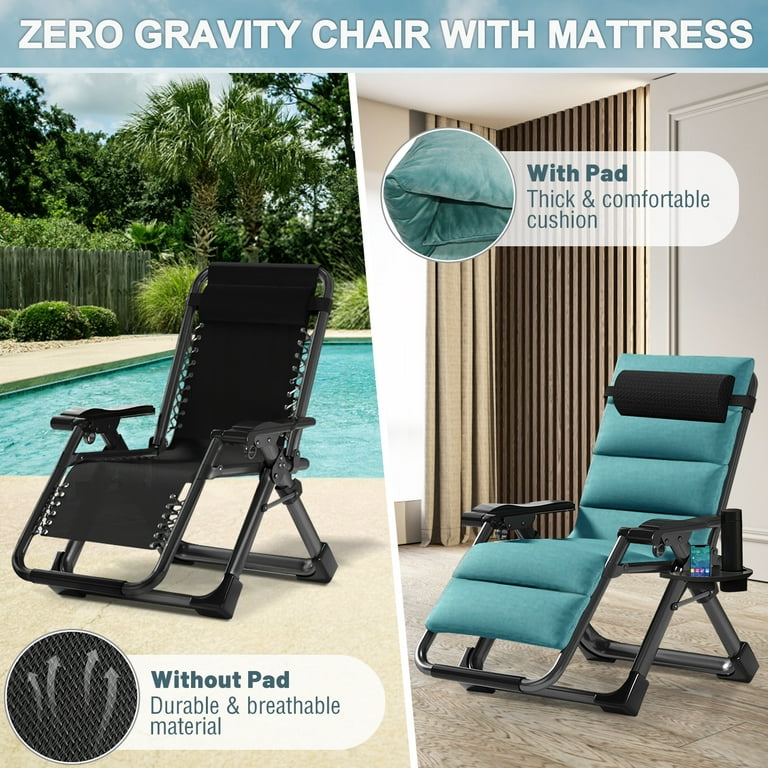 MOPHOTO Green Zero Gravity Chair, Lawn Recliner, Reclining