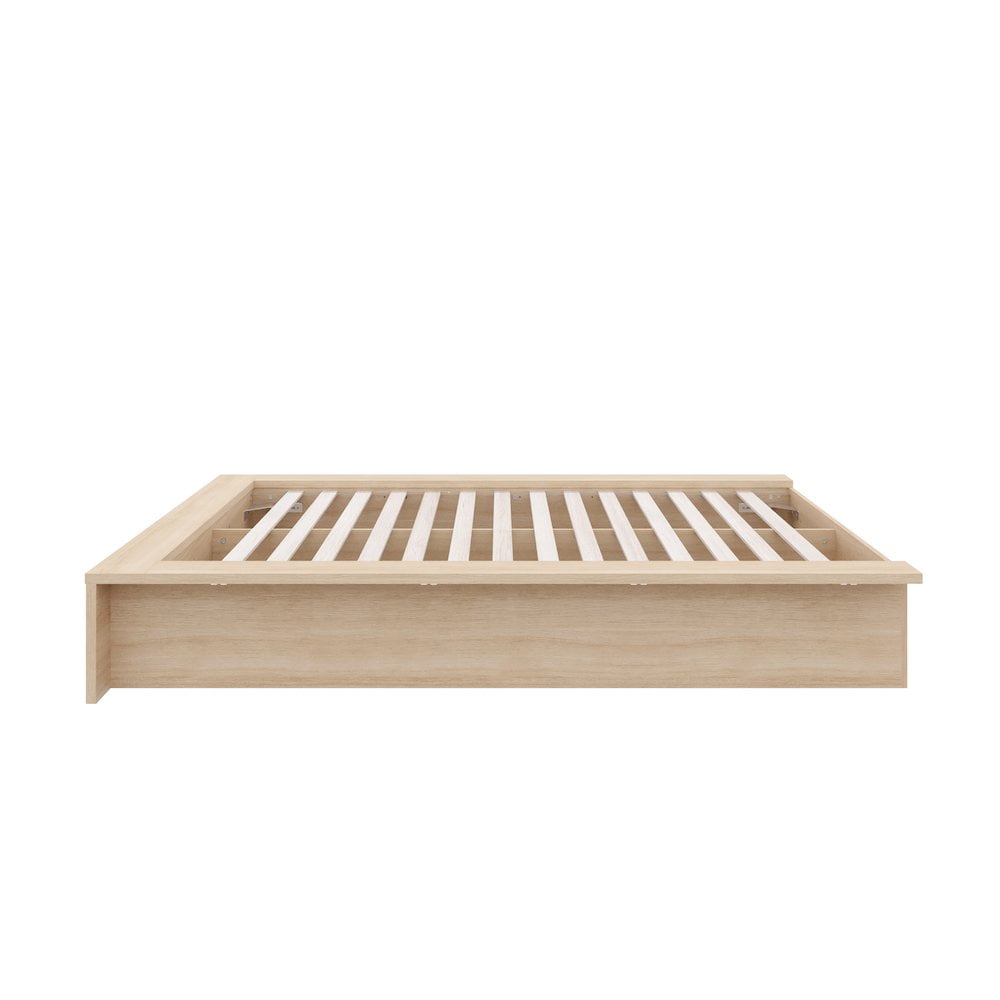 Nexera James King Size Platform Wood Bed Frame, Natural Blonde Oak