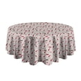 thumbnail image 5 of Light Pink Christmas Gnome Pattern Round Tablecloth 60"x60",Wrinkle Wipeable Table Cloth for Kitchen Dining Room Picnic Patio Party, 5 of 6