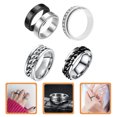 thumbnail image 2 of Shisuyan Bague Anti-Stress Rotative Argent Noir 5 Pcs 0.7 Po, 2 of 8
