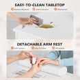thumbnail image 5 of Ktaxon Nail Desk with Dust Collector, 47" Manicure Table with Storage Drawers & Glass Cabinet for Home Salon, White, 5 of 7