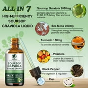 (2 Pack) Soursop Graviola Liquid Drop,Plus Sea Moss Support Immune System & Antioxidants,1 fl oz
