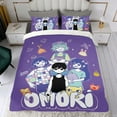 thumbnail image 4 of Cool Omori Game Conjunto de sábanas temático, trío de piezas, cómodo y amigable con la piel, diseño único, regalo de decoración para el hogar para familiares, amigos y fans,135cm *200cm, 4 of 6