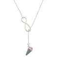 thumbnail image 1 of Delight Jewelry Silvertone 3-D Resin Strawberry Ice Cream Cone with Crystals Silver tone Elegant Infinity Lariat Necklace, 1 of 4
