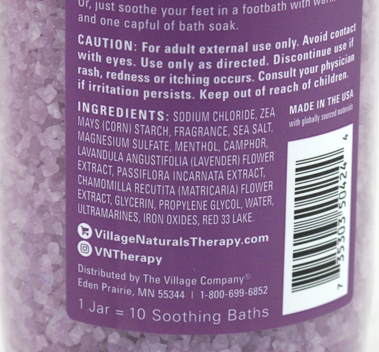 Village Nat. Aches+Pains Night Mineral Bath Soak 20oz (Pack of 3)