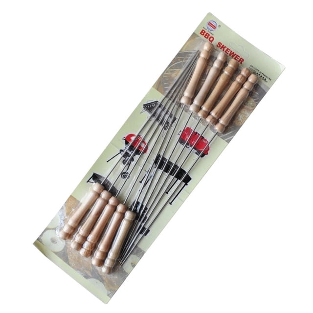 10 Brochetas Para Barbacoa Al Aire Libre, Brochetas Para Asar, Brochetas De Acero Inoxidable Para Barbacoa