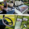thumbnail image 7 of XYZCANDO Cow Floral 4 PCS Golf Cart Seat Covers Lavender Golf Cart Steering Wheel Cover Golf Cart Flags 2 Person Seats Golf Cart Decor Non-Slip Steering Wheel Cover Double Sided Golf Flag Purple, 7 of 7
