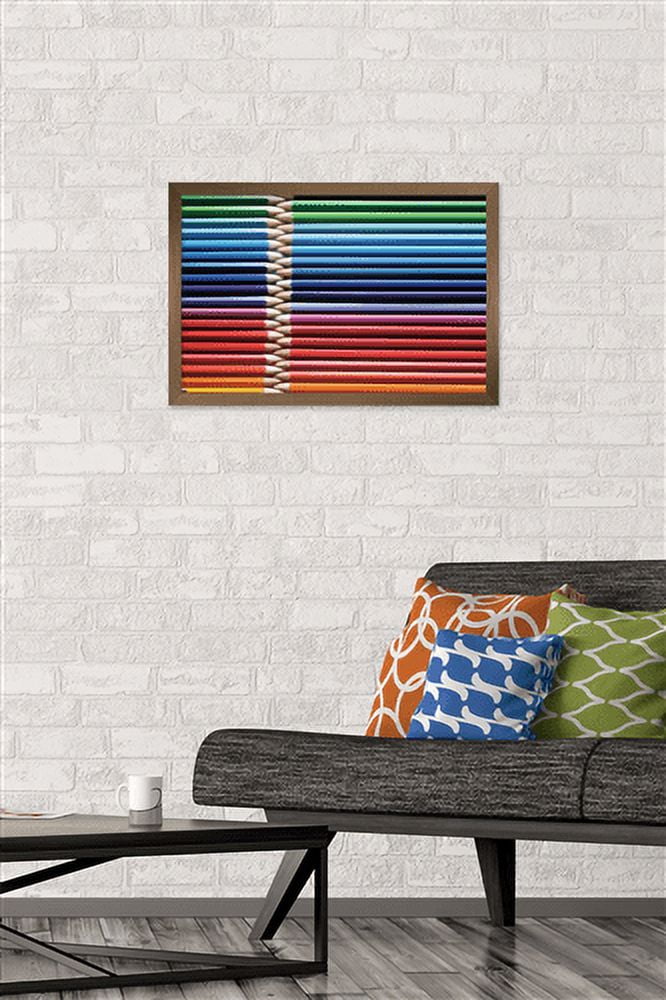 Tom Quartermaine - Colored Pencils Wall Poster, 14.725" x 22.375", Framed