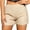 Beige, variant on Women Sequin Shorts, Fashion Women's Elastic High-Waisted Solid Color Sequin Shorts, Stretchy and Breathable Fabric for Daily Wear, Shows Body Shape Beautifully