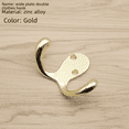 thumbnail image 3 of Gancho doble para ropa de placa ancha de aleación de zinc, gancho de pared, gancho de metal para colgar artículos diversos, gancho doble para ropa informal, 3 of 5