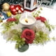 thumbnail image 4 of Artificial Hydrangea Rose Candle Holders Wreath Christmas Table Decor Wreath, 4 of 6