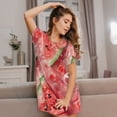 thumbnail image 3 of Easygdp Refreshing Watermelon Slices Camisón de manga corta para mujer, informal, estampado, 3 of 6