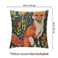 thumbnail image 4 of nygtbtfer Square Throw Pillow Covers Forest Floral Flowers Leaves Cute Fox Pillow Cases Decorative for Home Bedroom Sofa Pillowcases Standard Size  White, 4 of 7