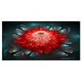 thumbnail image 2 of Fractal Red N Blue Flower - Large Floral Art Canvas Print, 2 of 3