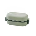thumbnail image 1 of Cateissary Fiambrera portátil de gran capacidad de doble capa, vajilla, calentador de alimentos con hebillas, fiambrera escolar para acampar y Mostrada Verde, 1 of 6