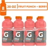 Gatorade Fierce Thirst Quencher Fruit Punch Berry Sports Drink, 20 fl oz, 8 Count Bottles