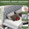 thumbnail image 3 of Uforic Queen Upholstered Velvet Bed Frame with Storage Drawers & Charging Station, Gray, 3 of 6