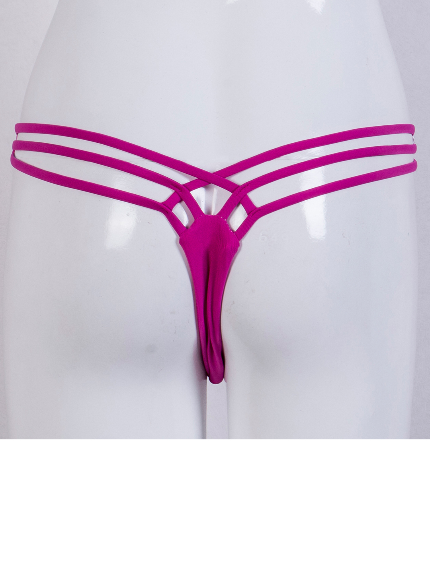 Pudcoco Women Brazilian Polyester Bikini Bottoms Ladies Cheeky Thong V Swimsuit - image 4 of 5
