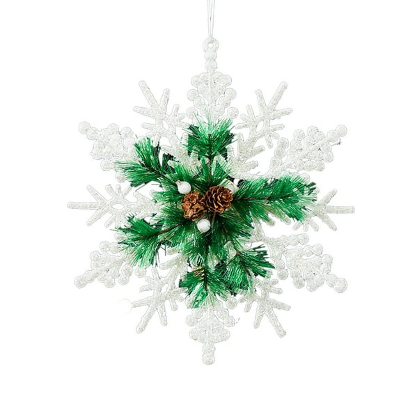 FastXmas 12" Glitter Snowflake Christmas Decorations Winter Flakes Ornaments Christmas Wreath Plastic Snowflakes Christmas Tree Hanging Snowflake Decorations for Xmas