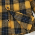 thumbnail image 7 of Boys Flannel Shirts Kids Long Sleeve Casual Plaid Shirt Cotton Checked Button Down Tops Yellow 1-2 Years, 7 of 7