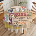 thumbnail image 3 of Love Text Round Tablecloth 54 inches Vintage Warm Embraces Positive Energy Love Wood Grain Waterproof Oil-Proof Table Cloth Round Table Cover for Holiday Party Picnic Dinner Decor Indoor Outdoor Use, 3 of 9