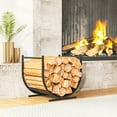 thumbnail image 2 of Outsunny Firewood Rack Outdoor, 17 Inch Log Holder for Fireplace Storage, 2 of 8