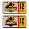 Jurassic Park | 1993 Jeep Wrangler Sahara | #12 | Metal Stamped Replica Prop License Plate Combo