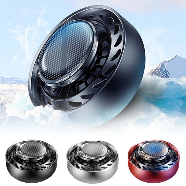 Ambientador y difusor solar para coches - Decoración rotativa de aromaterapia con aceite natural, aleación de aluminio, purificador portátil de perfumes para automóviles