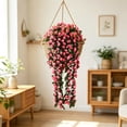 thumbnail image 4 of Glicina Artificial Flores Colgantes Enredaderas de Seda para Arco de Boda Pared Jardín Cerca Decoración Interior Exterior, Rojo, 95cm, 4 of 6