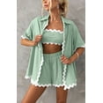 thumbnail image 7 of Womens Summer 2 Piece Matching Set Vacation Outfits Cruise Beach Summer Short Sleeve Oversized Shirts And Shorts Sets, 7 of 7