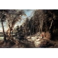 thumbnail image 2 of Rubens, Peter Paul 24x17 Black Ornate Wood Framed with Double Matting Museum Art Print Titled - Shepherd With His Flock, 2 of 4