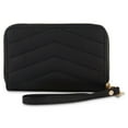 thumbnail image 6 of Rampage Quilted Midi Double Zip Around Wallet Clutch, Black (Women's), 6 of 6