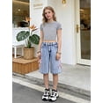 thumbnail image 3 of OYYN Girls Jean Shorts Y2K Cute Baggy Bow Shorts Summer Casual Wide Leg Comfort Flex Waistband Jean Short for School Street Skateboarding Clothing, 3 of 6