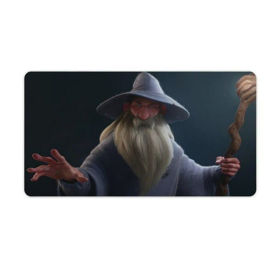 The Lord of the Rings 70s Desk Pad Boho Fan Gandalf,Teen Mouse Pad Sizes 15.7”X29.5” Rubber,Each,Besetuui