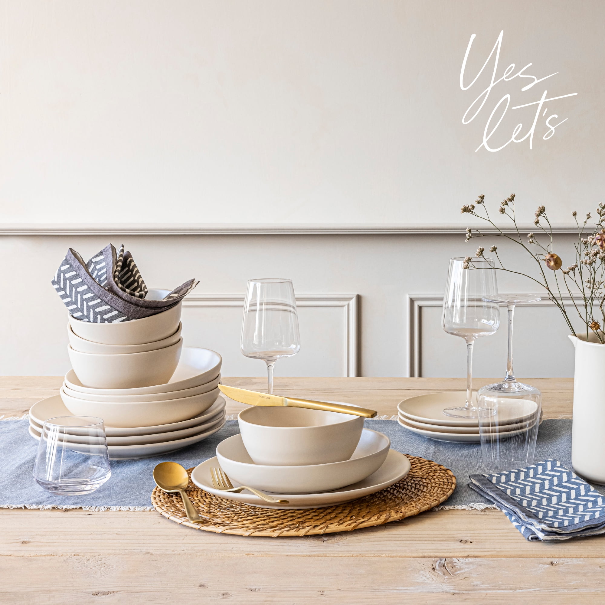 over&back 18x108 Woven Frayed Chambray Cotton Table Runner - Washable Table Runners for a Custom Home Decor Tablescape - Hand-Finished Frayed Edges - Coffee Table, Dinner Table, Living Room - Blue