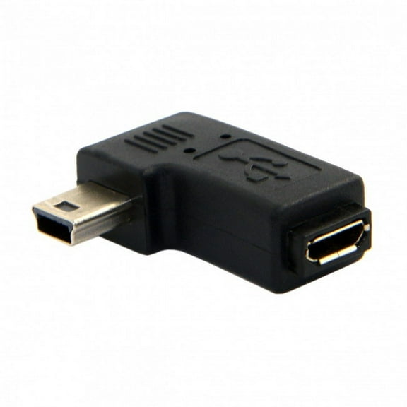 FVH 90 Degree Left Angled Mini USB Male to Micro USB Female Data Sync Power Adapter