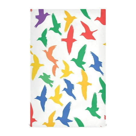 

Colorful Bird Silhouettes Kitchen Towels 6-Piece Pack Tea Towels for Kitchen Decorative Waffle Design 28x18in