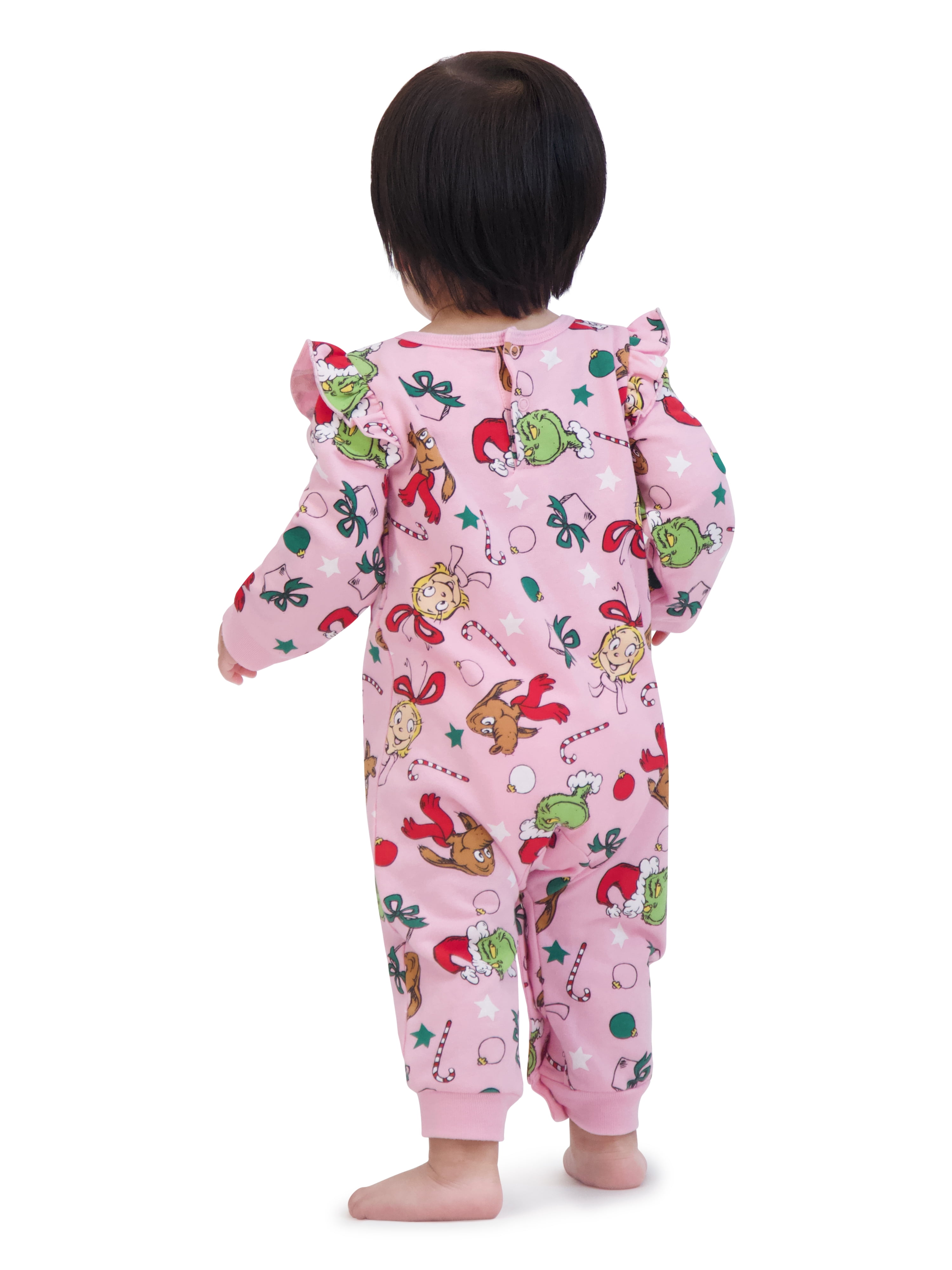 Dr.Seuss Baby Girl Grinch Printed Coverall, Sizes 0-24 Months