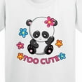thumbnail image 4 of Inktastic Too Cute Baby Panda with Flowers Youth T-Shirt, 4 of 5
